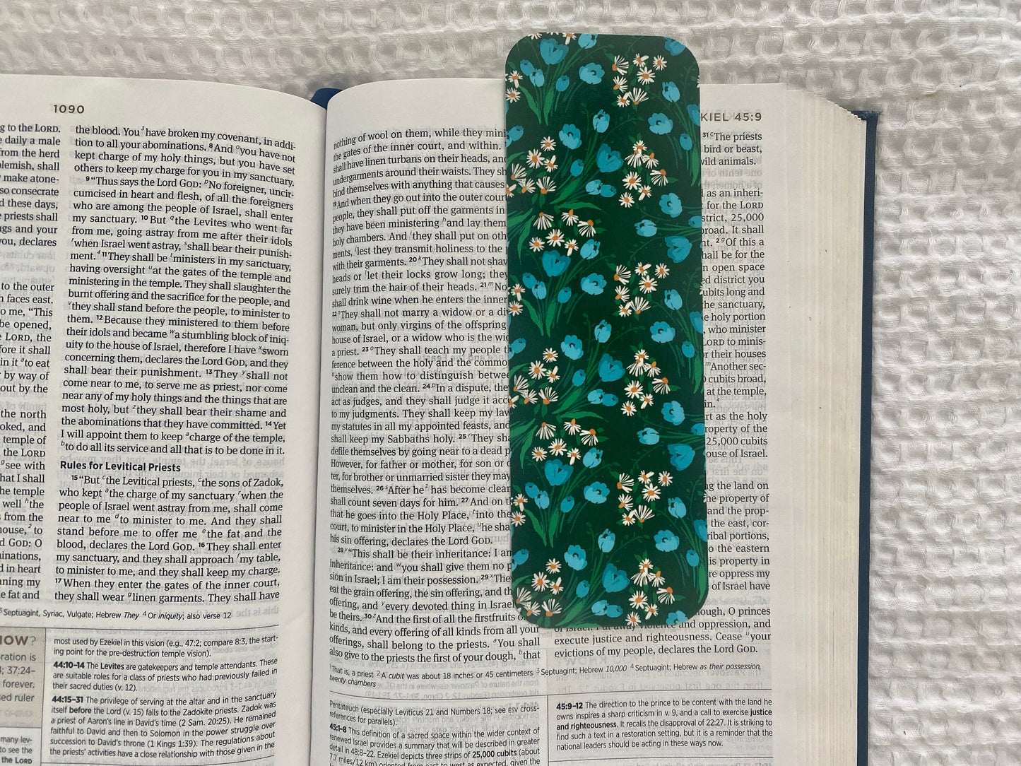 Floral Bookmark | Blue and Green Flower Bookmark | Cute Bookmark | Gift for Reader