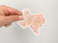 Floral Texas Sticker | State Sticker | Waterproof Sticker